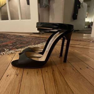 Jimmy Choo Black Stiletto Mules - Size 38.5